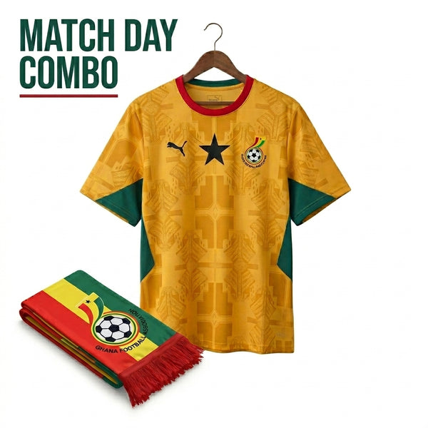 Ghana Match Day Combo – Jersey + Scarf