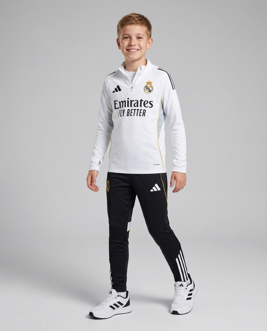 Real Madrid Half Zip Tracksuit - Junior