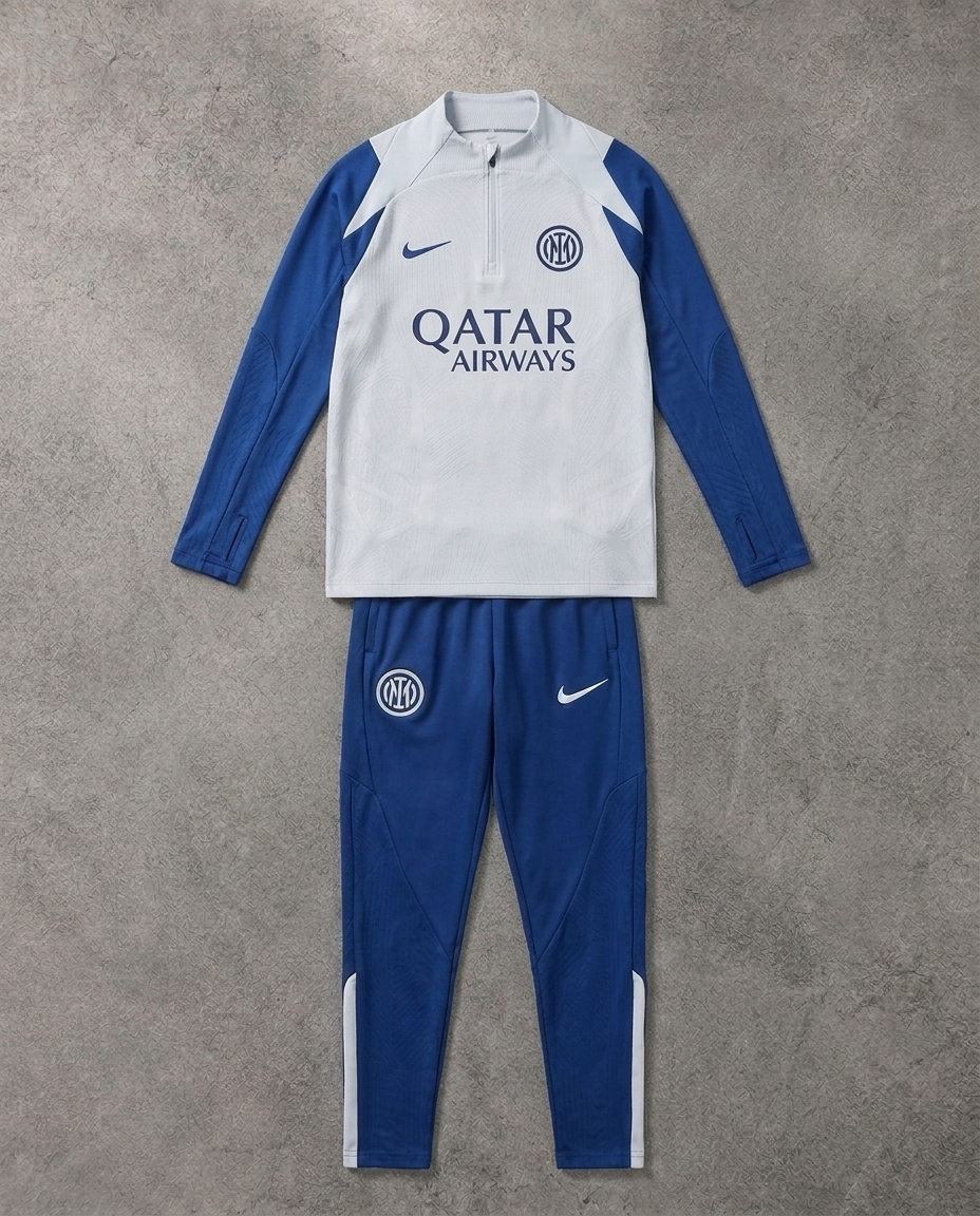 Inter Milan Half Zip Tracksuit - Junior - Player Version
