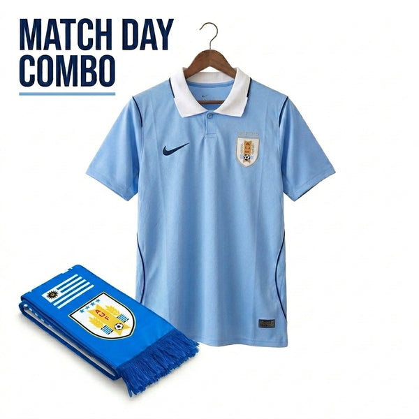 Uruguay Match Day Combo – Jersey + Scarf