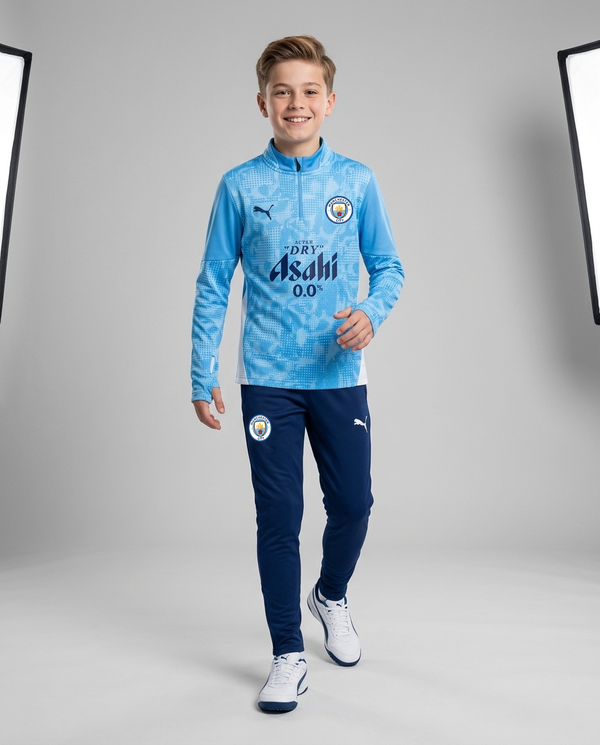 Manchester City Half Zip Tracksuit - Junior