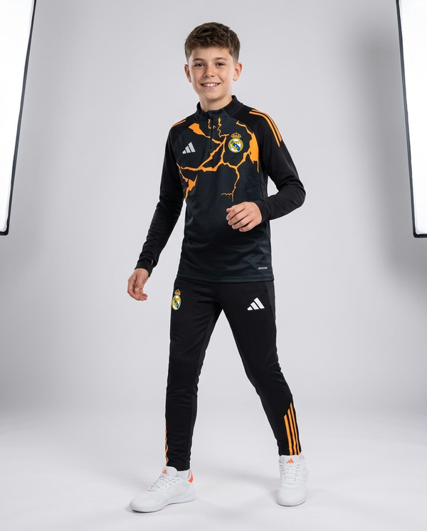 Real Madrid Half Zip Tracksuit - Junior
