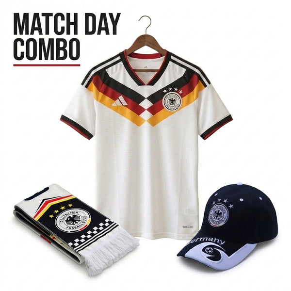Germany Match Day Combo – Jersey + Cap + Scarf