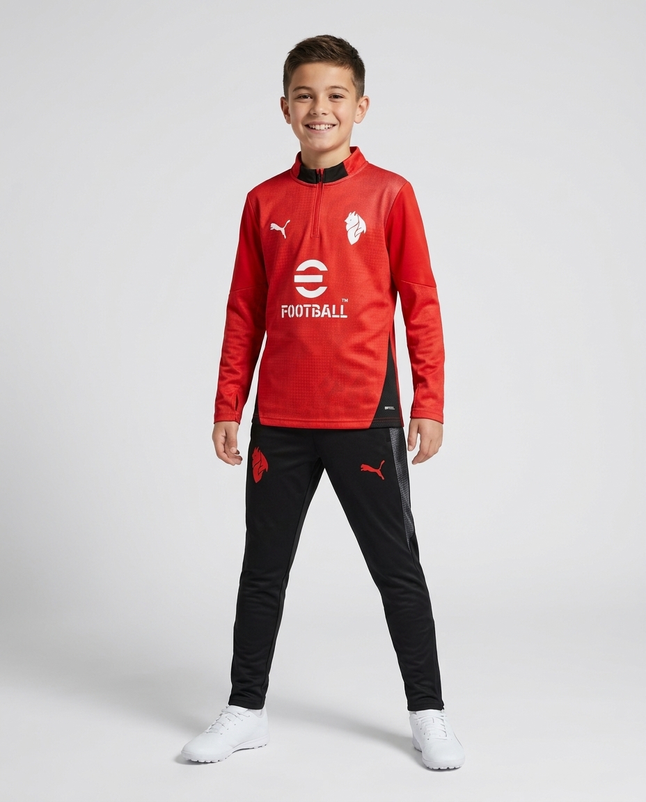 Ac Milan Half Zip Tracksuit - Junior