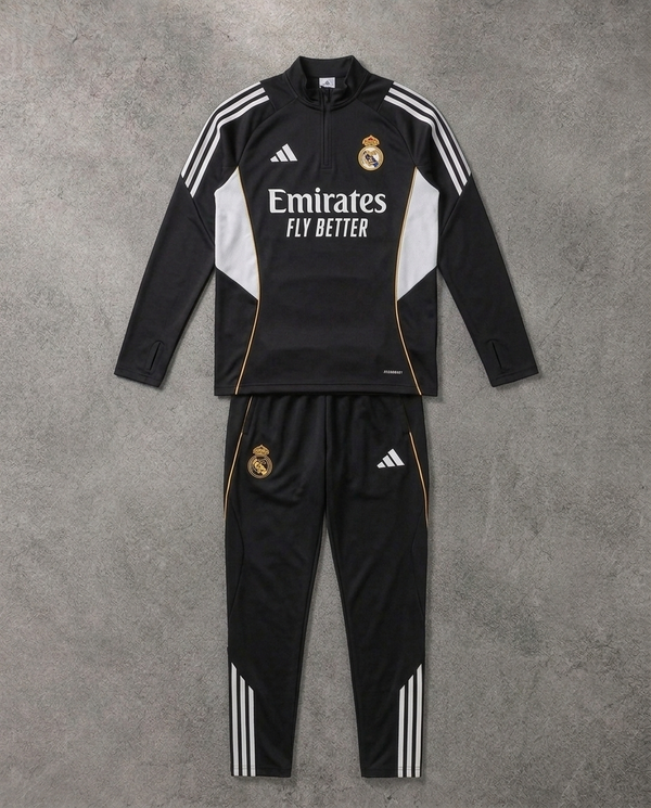 Real Madrid Half Zip Tracksuit - Junior