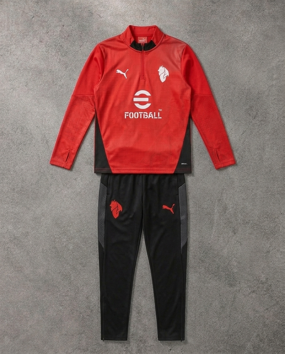 Ac Milan Half Zip Tracksuit - Junior