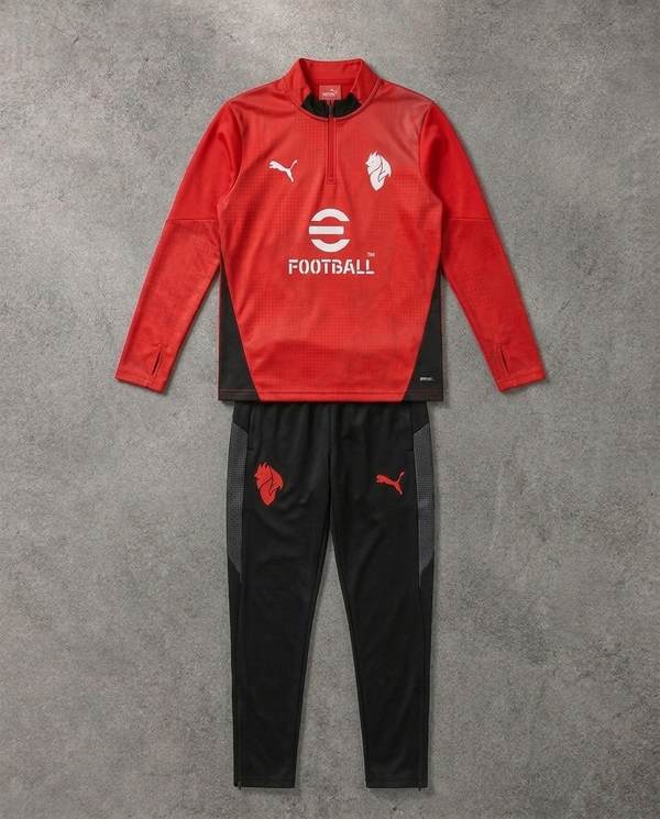 Ac Milan Half Zip Tracksuit - Junior