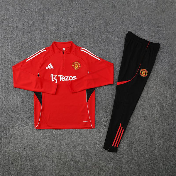 Manchester United Half Zip Tracksuit - Junior
